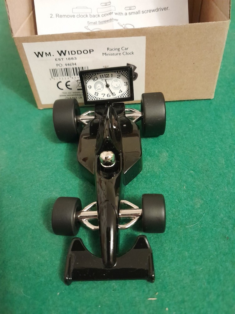 WM. Widdop Racing Car Miniature Clock Working