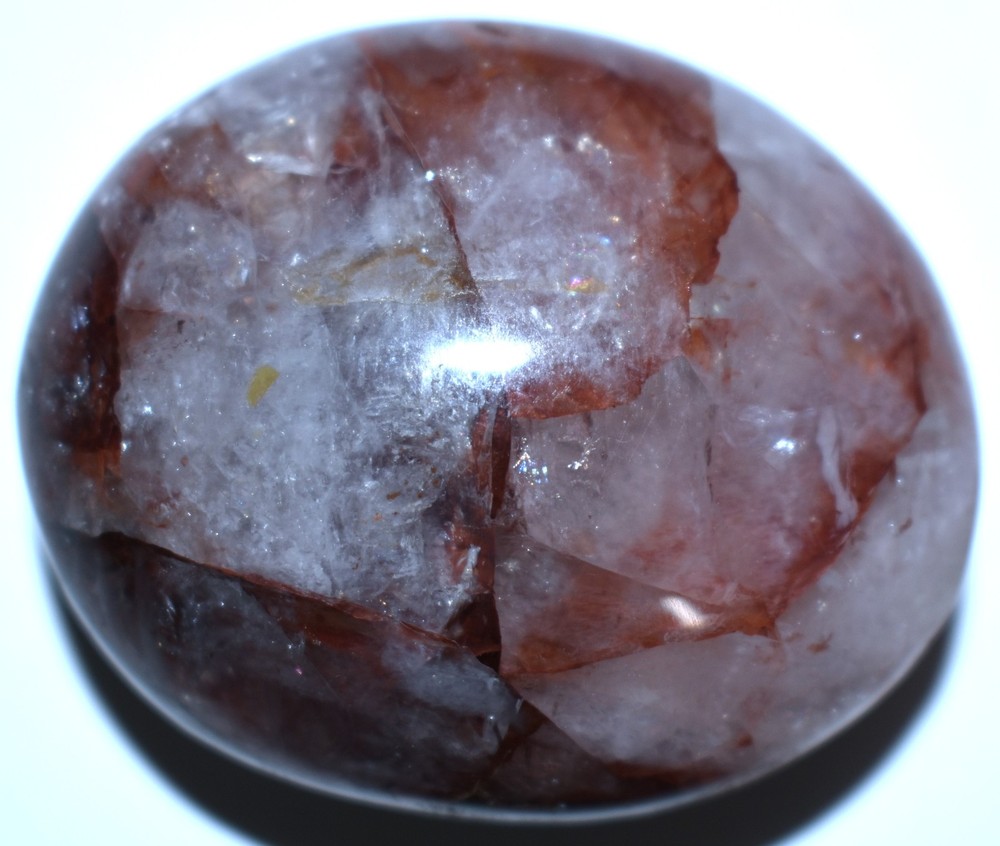 Beautiful Fire Quartz Palm Stone 1.87"/66 Grams