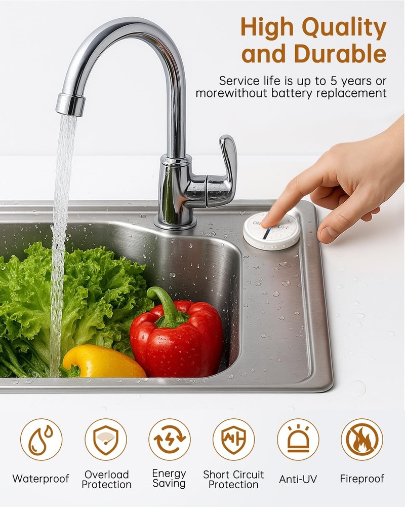 Garbage Disposal Wireless Switch Kit, 500 Feet RF Range Remote Control Outlet...