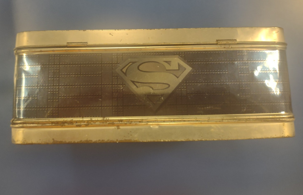 Superman Lunchbox Silver Embossed