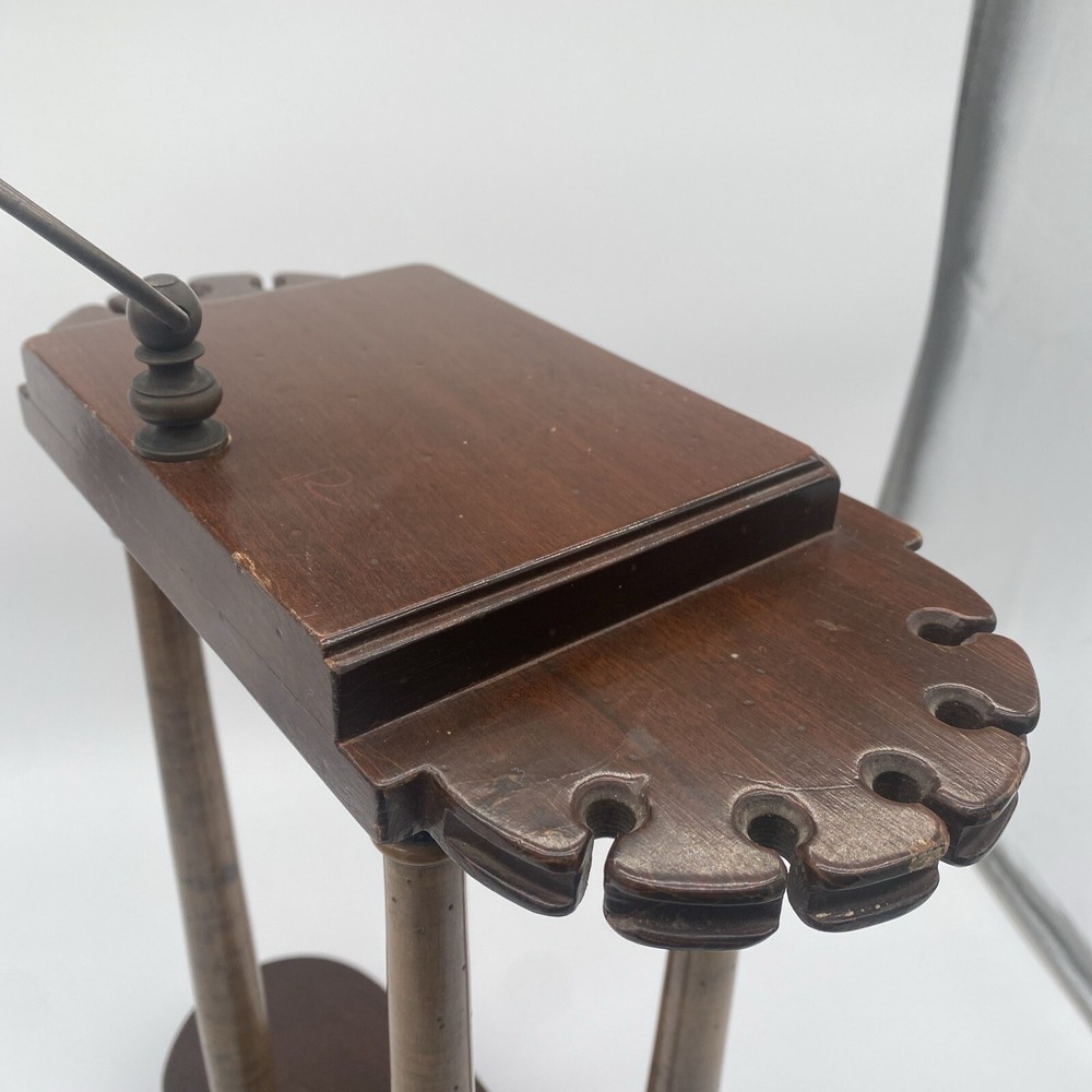 Antique Samuel L Dinkelspiel Maple & Mahogany Long Pipe Stand