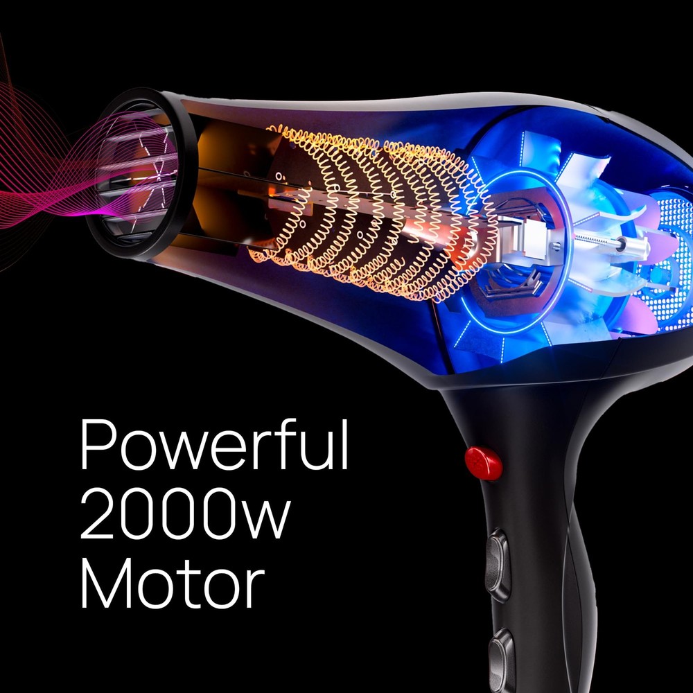 TREZORO Professional 2000W Ionic Hair Dryer with Diffuser for Salon & Home