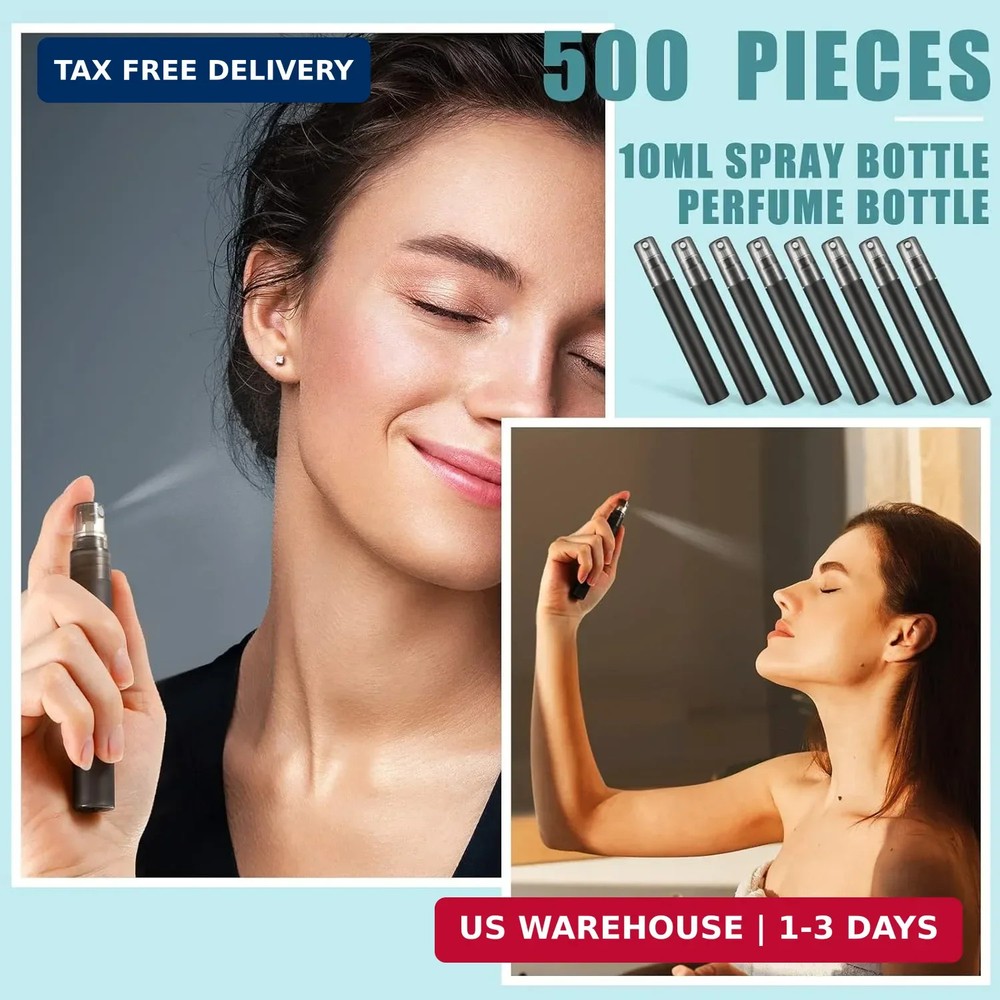 500 Mini Perfume Spray Bottles 10ml Refillable Travel Atomizers