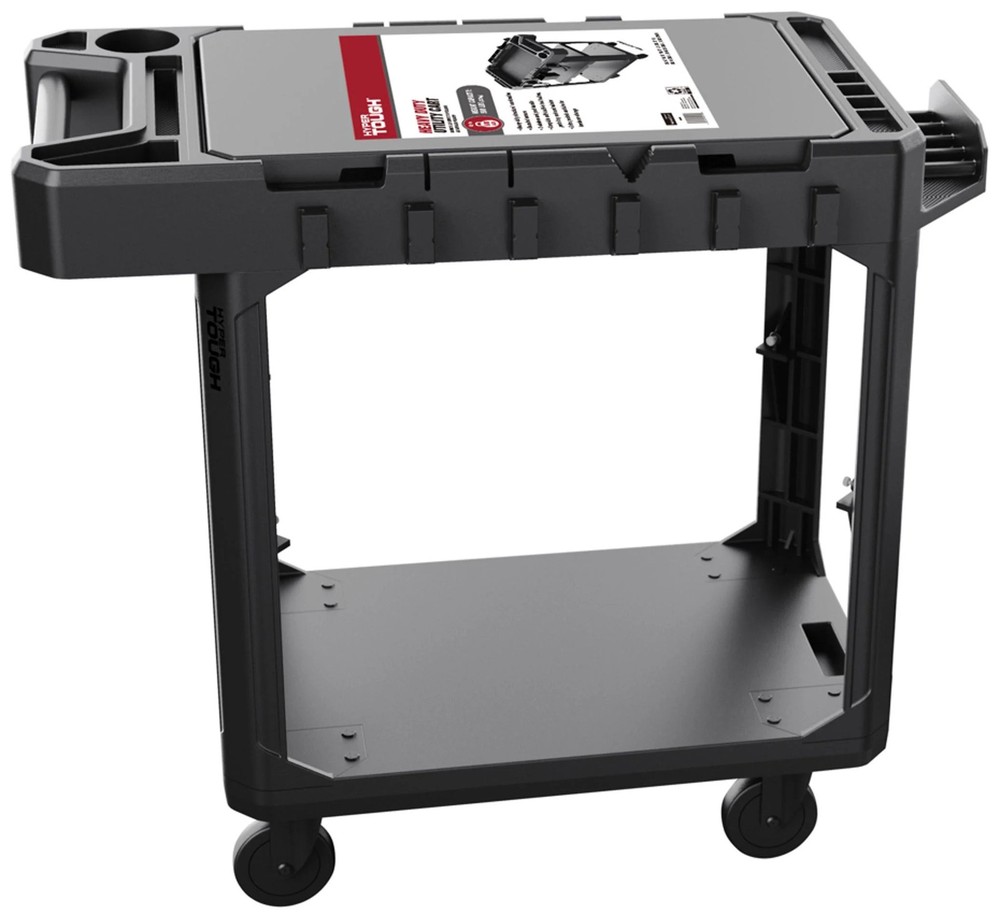 Hyper Tough Hyper Stack 3-Shelf Multi-Use 36" Commercial Utility Cart, 500 lb