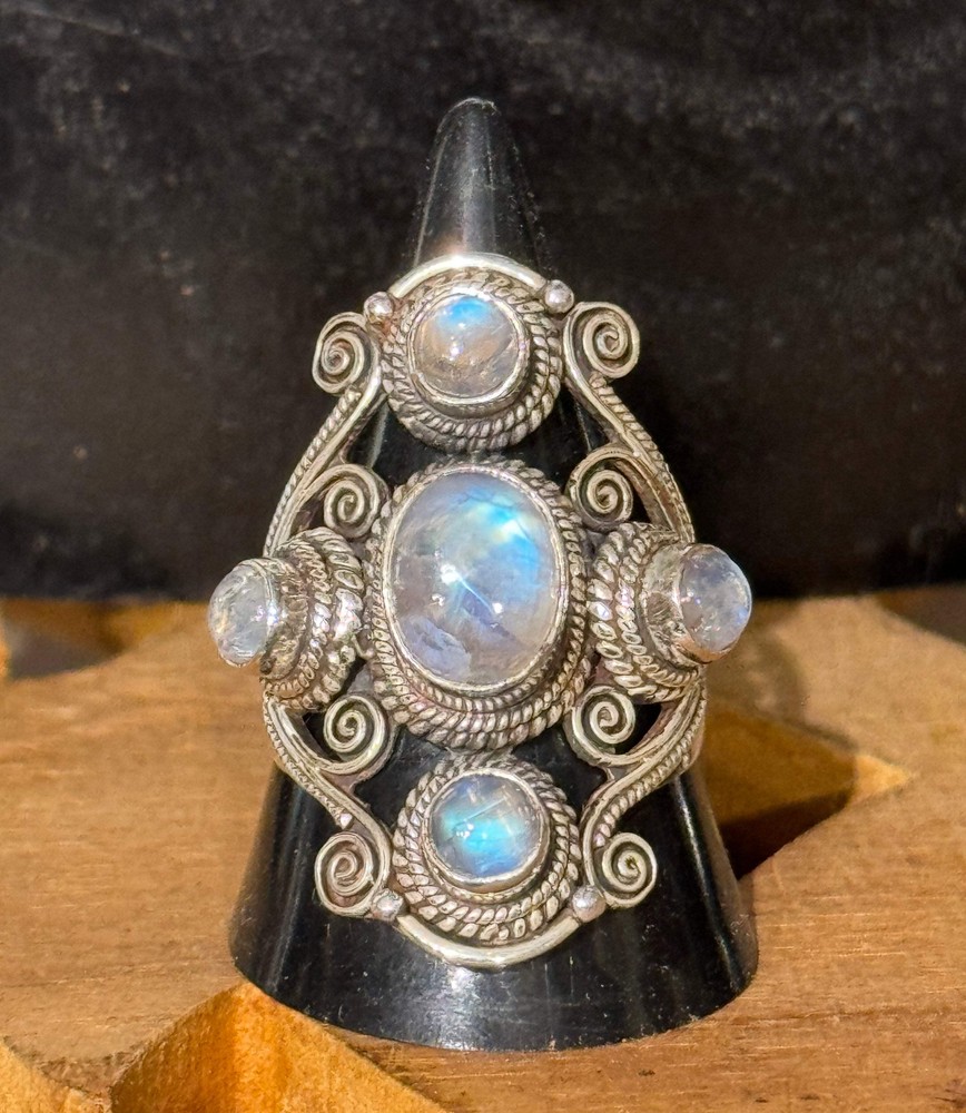 Lunar Goddess Moonstone Ring