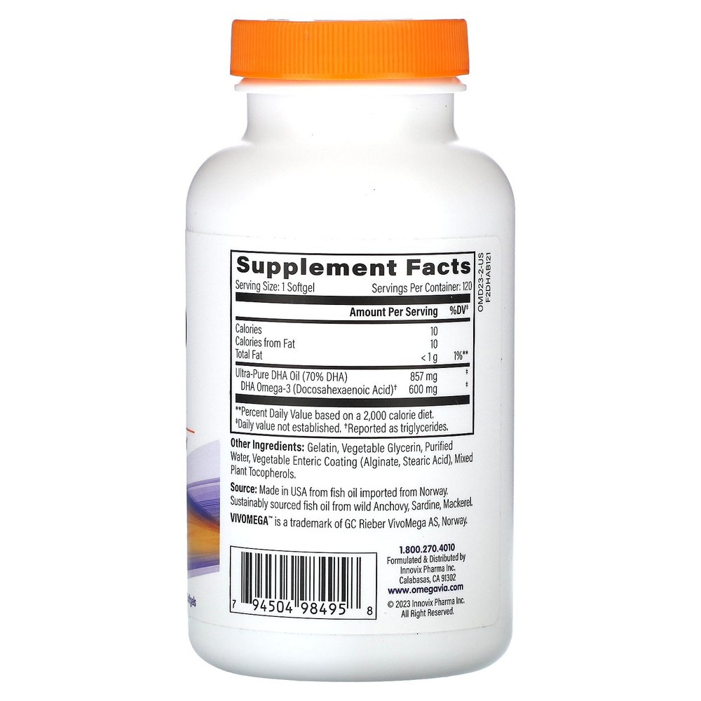 DHA 600, Omega-3, 120 Softgels