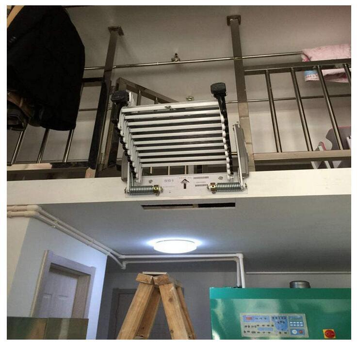 Wall Mounted Telescoping Attic Loft Ladder Stairs, 12Steps Pull Down Loft Stair