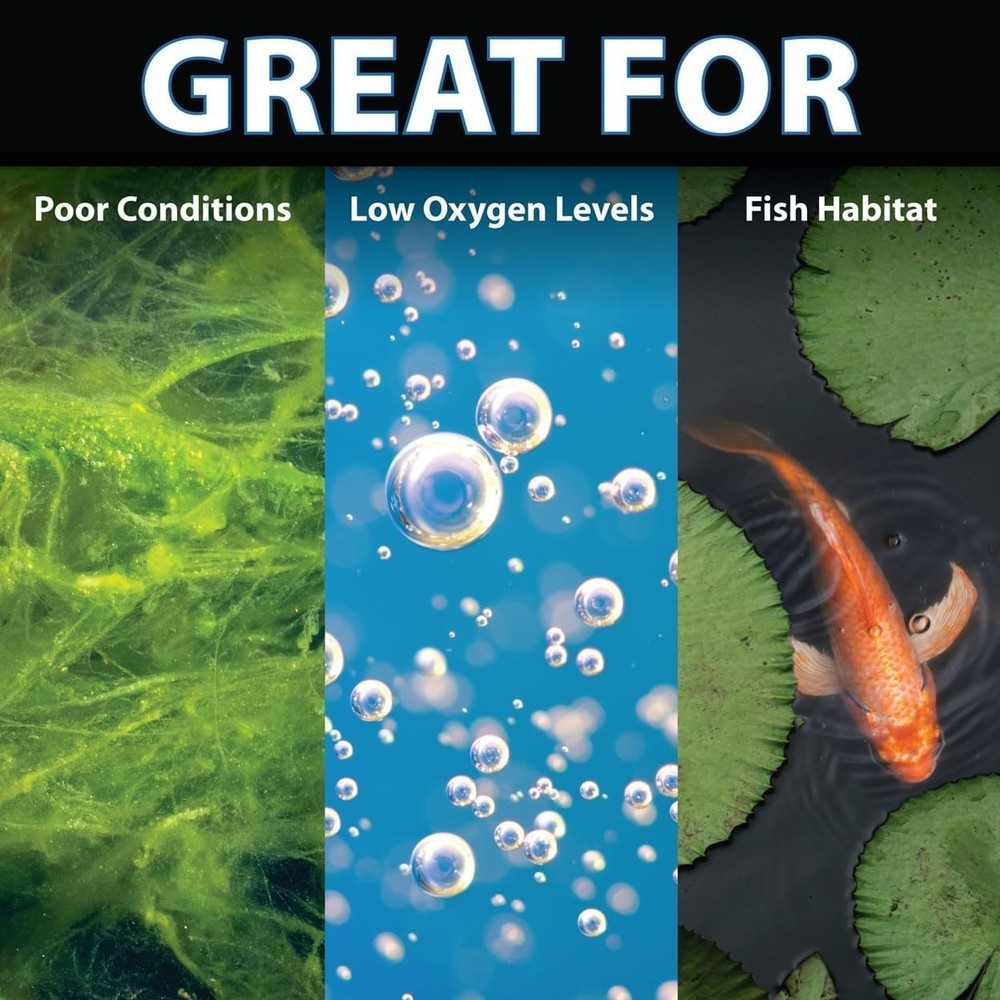 Complete Pond Aerator System - Quiet 4W Energy Efficient Oxygen Bubbler for Fish