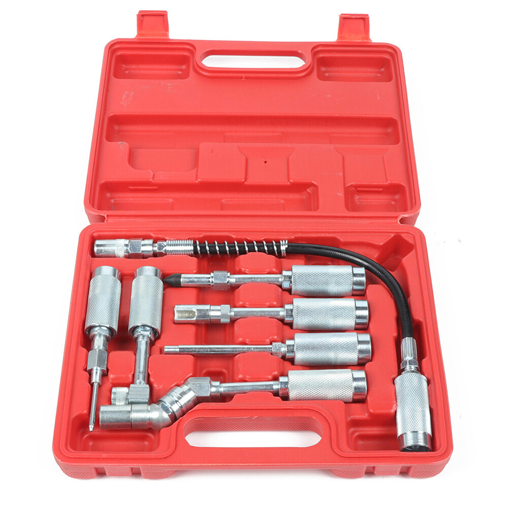 7pc Grease Gun Adapter Set Lubing Hose Fitting Zerk Tip Assortment US Ship