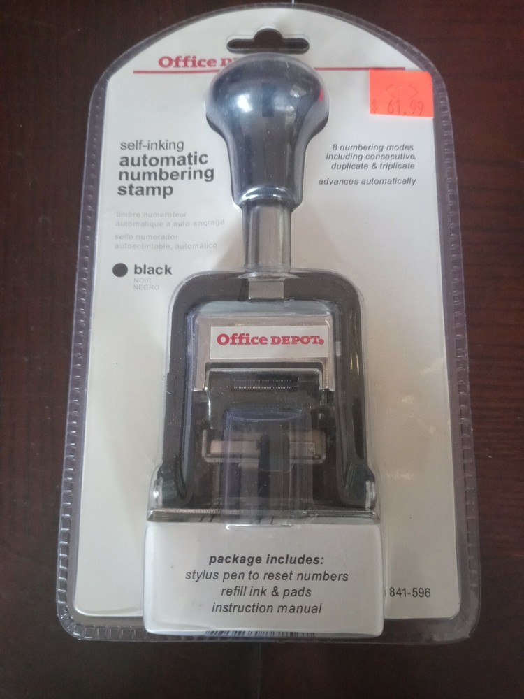 Self-inking Automatic Numbering Stamp Black