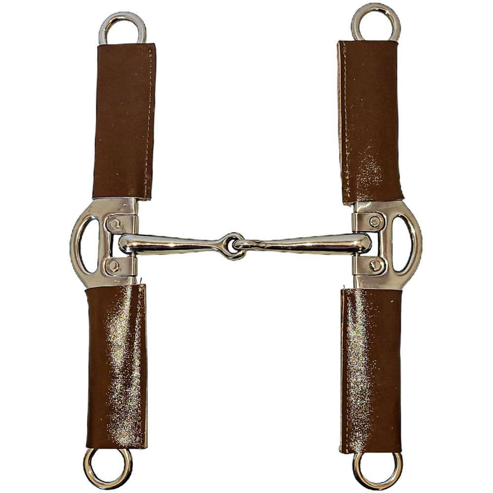 Schneiders SS Tack Jimmy Williams Training Elevator Snaffle Bit Leather Cheeks