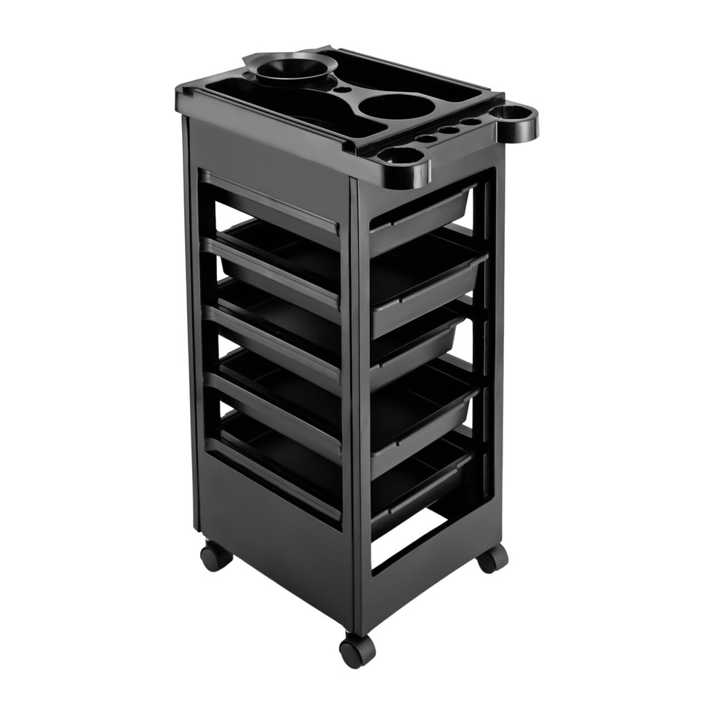 5 Tier Storage Bins with Lid Black Storage Container with Wheels Storage Office