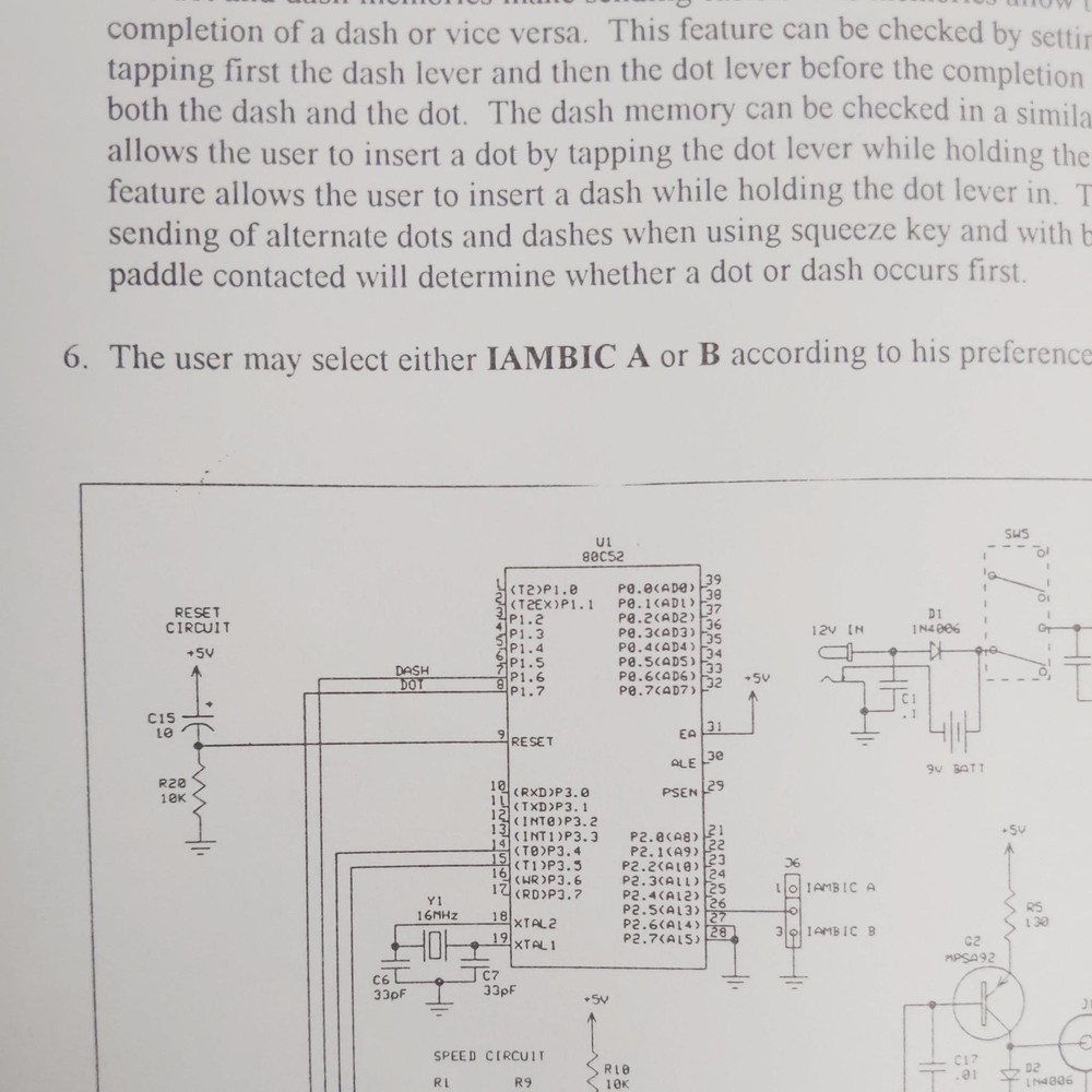 MFJ-407C Deluxe Electronic Keyer With Schematic