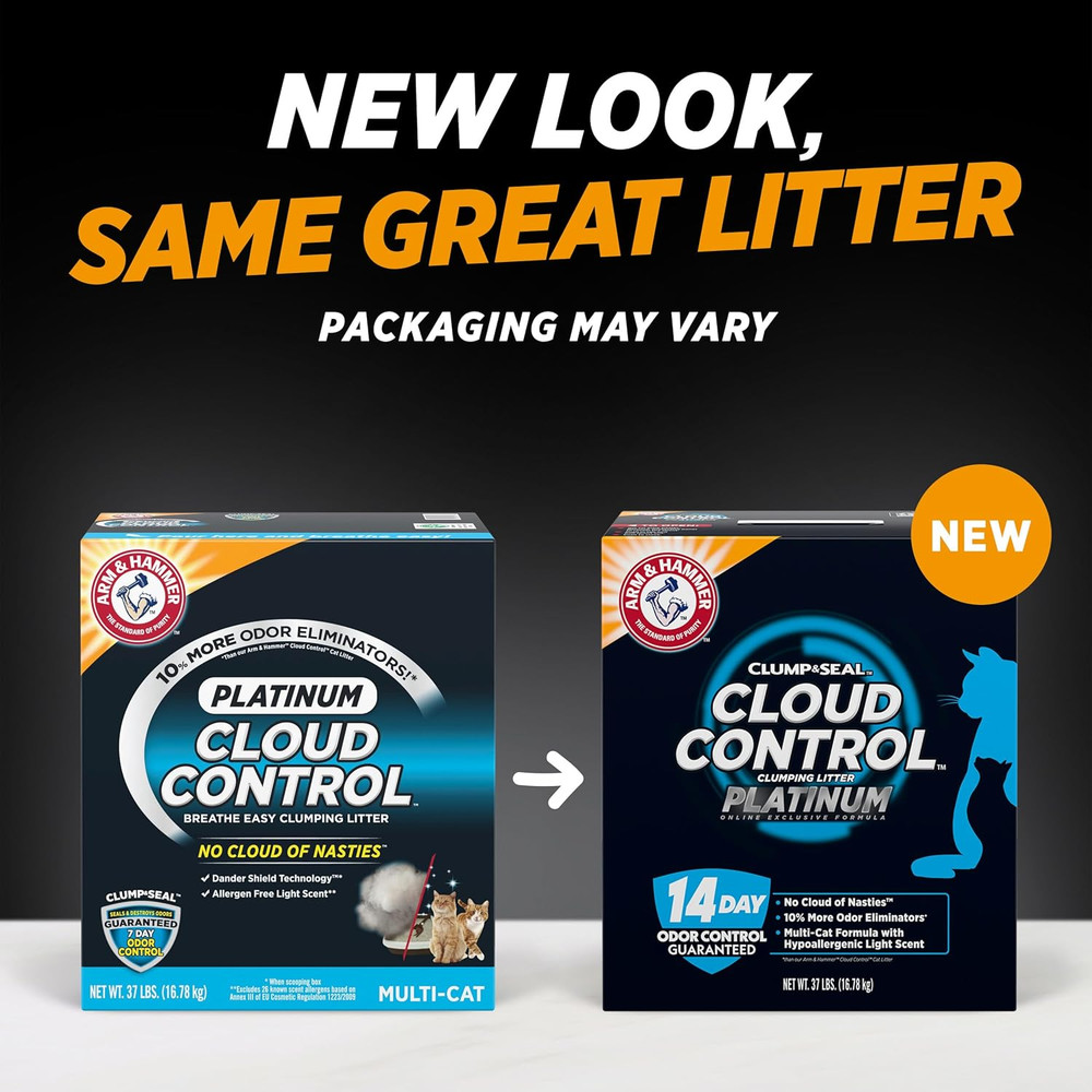 Cloud Control Platinum Cat Litter, Multi-Cat Clumping Litter, Hypoallergenic and
