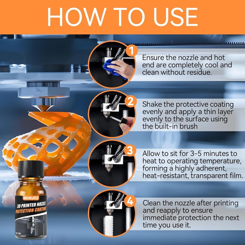 3D Printer Nozzle Protection Coating, 3D Printer Nozzle Cleaner High Temperature