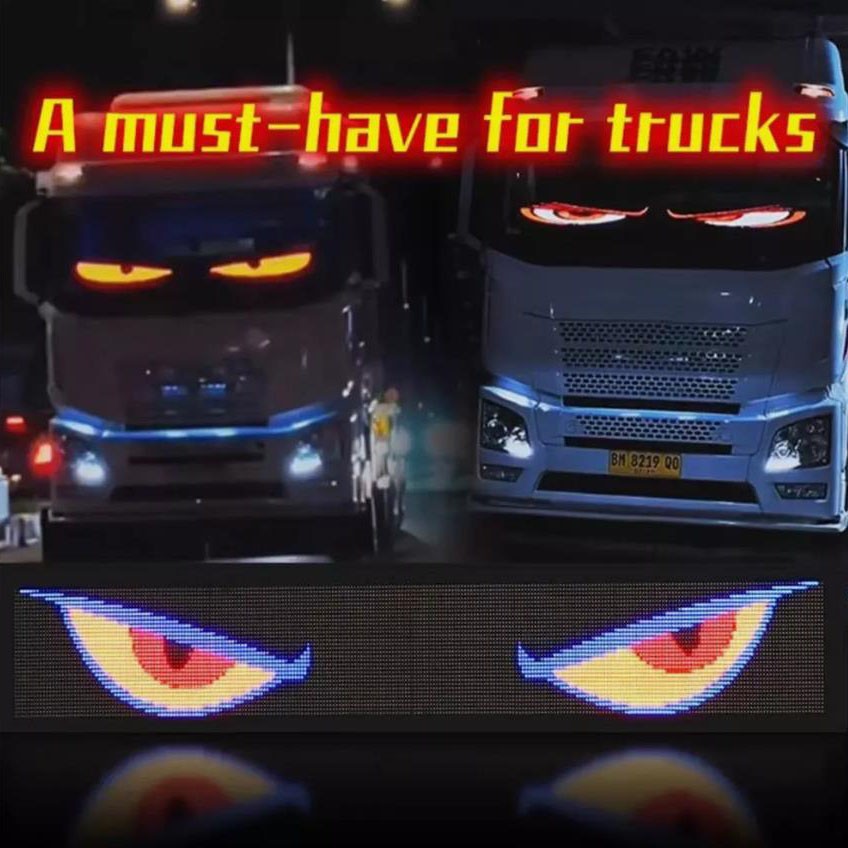 12*60cm Programmable Devil Eyes LED Screen for Car Truck Windshield Light Strips