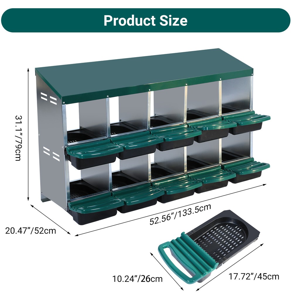 Chicken Nesting Box, 6/8/10 Compartments Nesting Box Nesting Boxes for Chicken