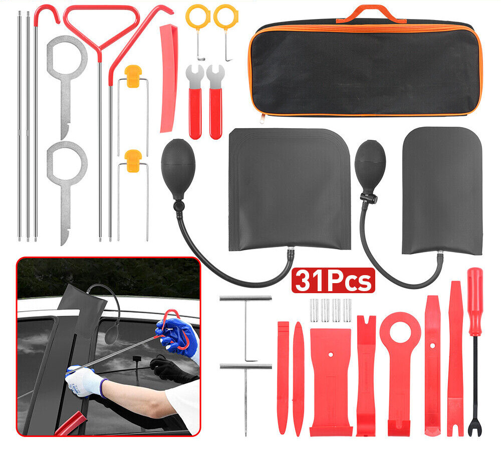 31Pcs Emergency Kit Auto Tool Window-Car Door Open Unlock Lock Out Universal US