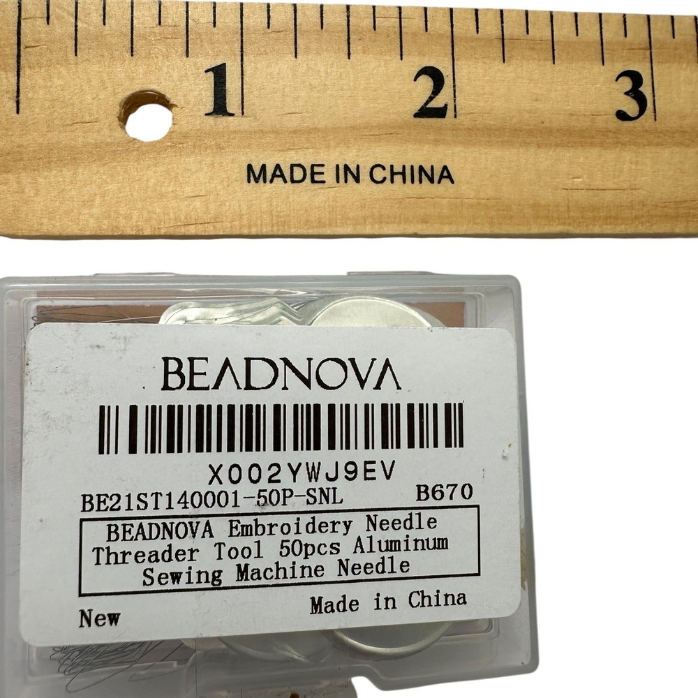 BEADNOVA Needle Threader Tool 50pcs Aluminum Sewing Machine Needle Embroidery