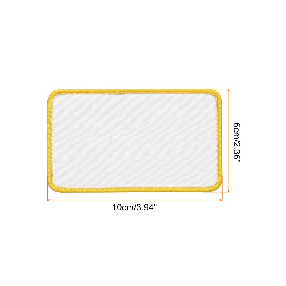 60pcs Sublimation Patch Blank Rectangle White with Yellow Border