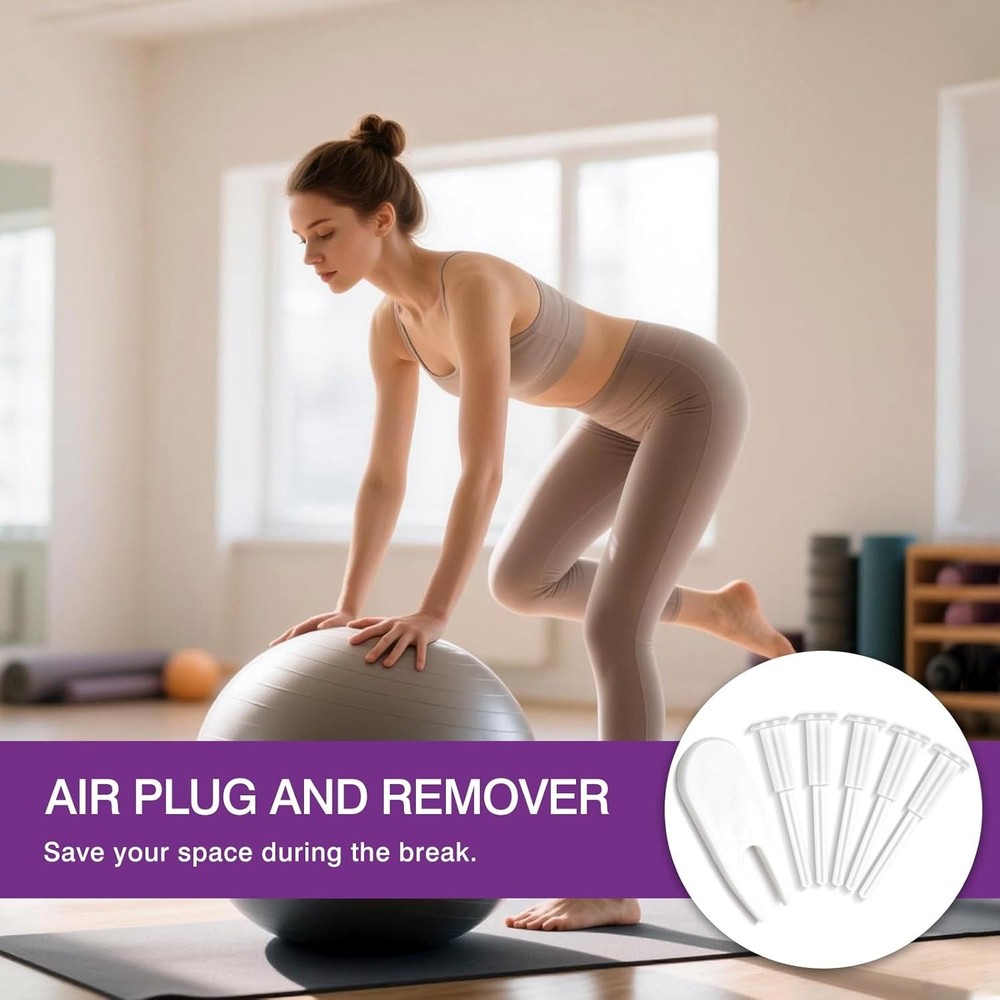Durable Exercise Ball Plug Set: 5 Stoppers & Remover Tool for Easy Maintenance