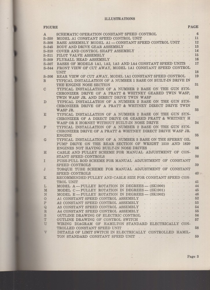 1938 HAMILTON Standard Propellers Constant Speed Control Service Manual 121-A