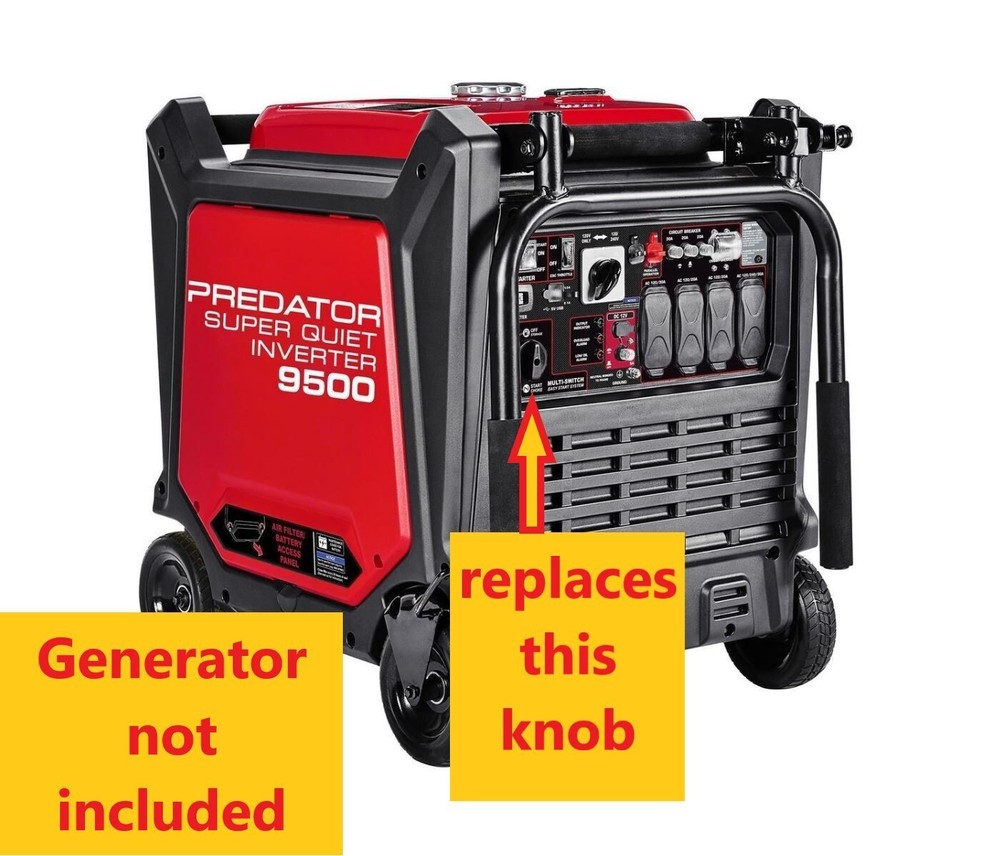 Predator 9500 Inverter Generator Knob Switch Run Choke selector 3D printed part