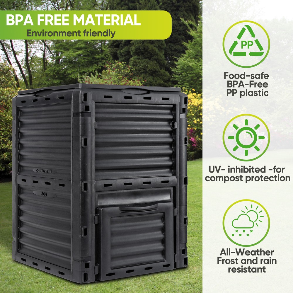 Garden Compost Bins Environment Friendly Material 80 Gallon Large Capacity