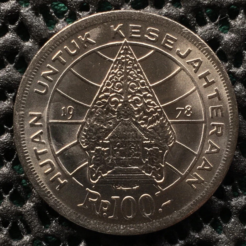 INDONESIA 1978 100 RUPIAH KM42 MACHINE DOUBLING