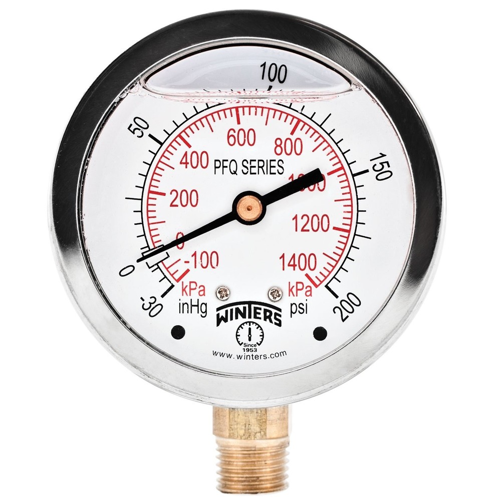 2-1/2" Dial Size, Liquid Filled Industrial Pressur