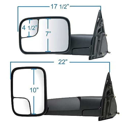K Source Driver-Side Manual Towing Mirror – For 2002-2009 Ram Driver Side (LH)