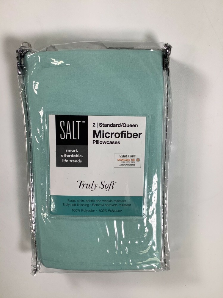Salt Aqua Microfiber Standard Queen Pillowcases 2 pk NEW!
