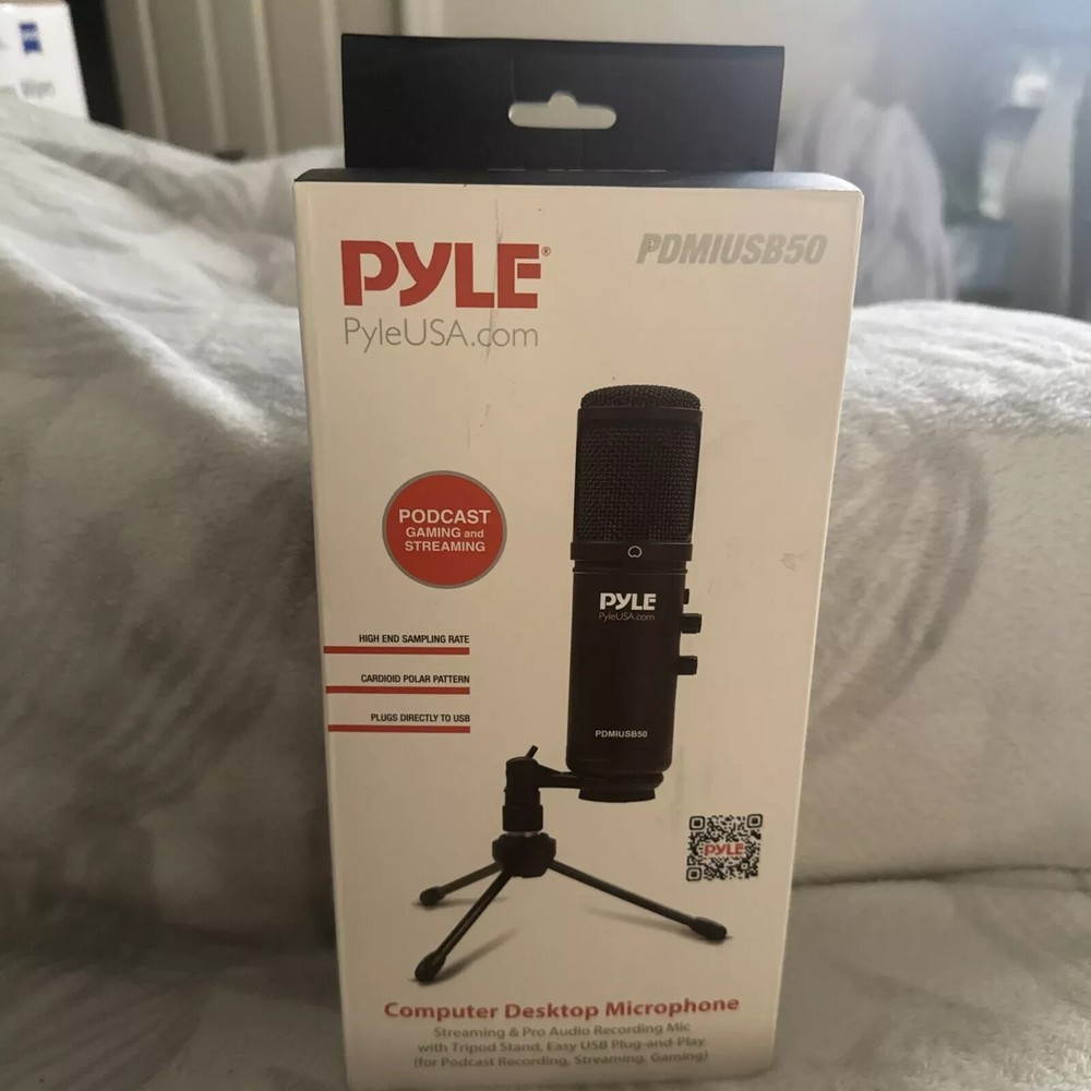 Pyle USB Plug & Play Computer Microphone, Podcast Gaming & Streaming, Black