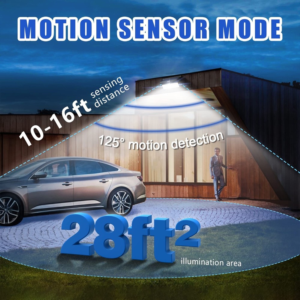 BAXIA TECHNOLOGY Solar Lights Outdoor Waterproof 100 LED Wireless Security Mo...