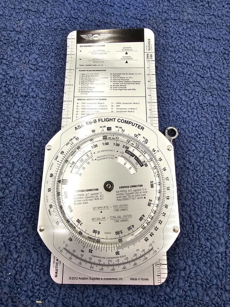ASA AirClassics E6-B Aviation Flight Computer ASA-E6B W/ Instructions