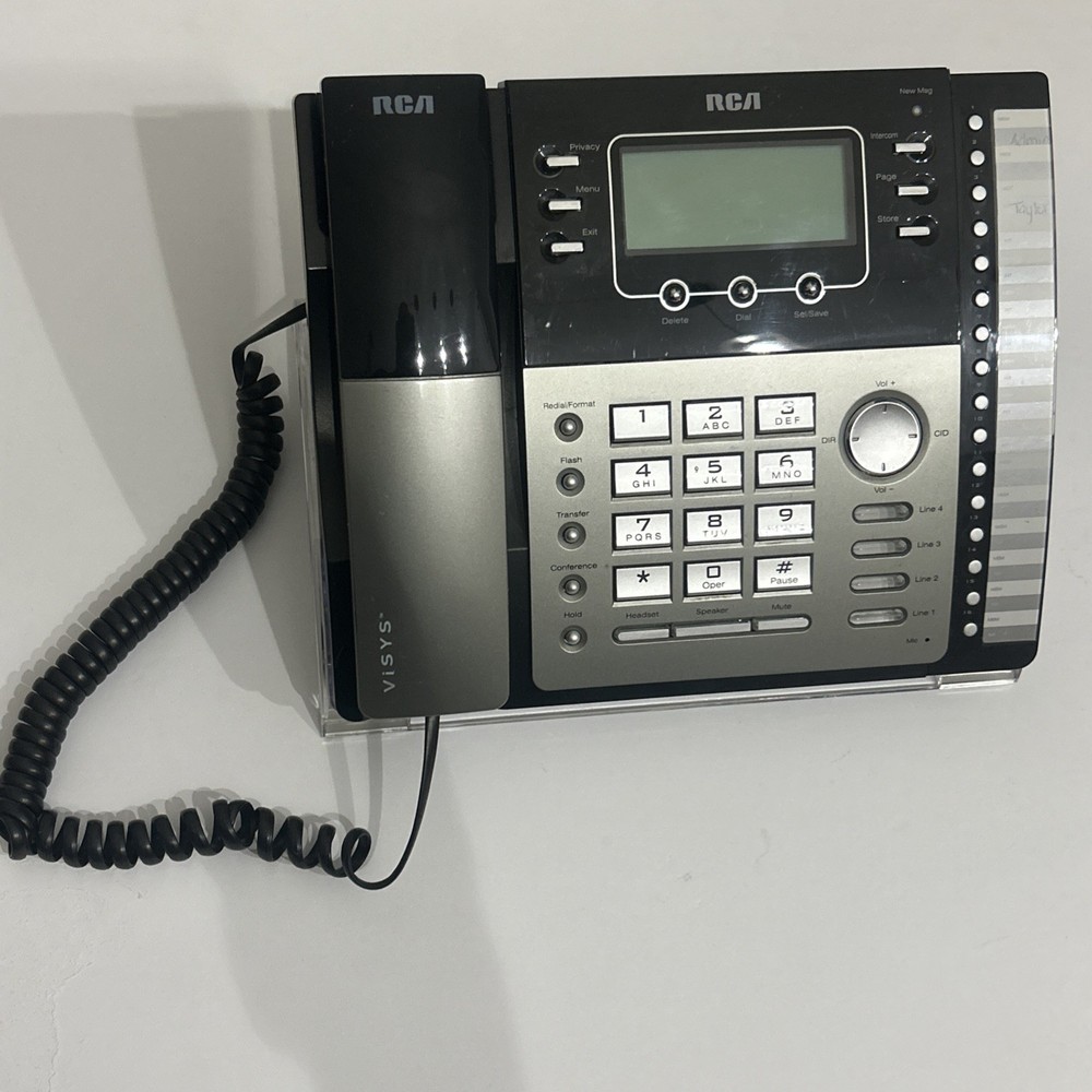 RCA ViSYS 25424RE1-C Four Line Phone Silver Black Untested
