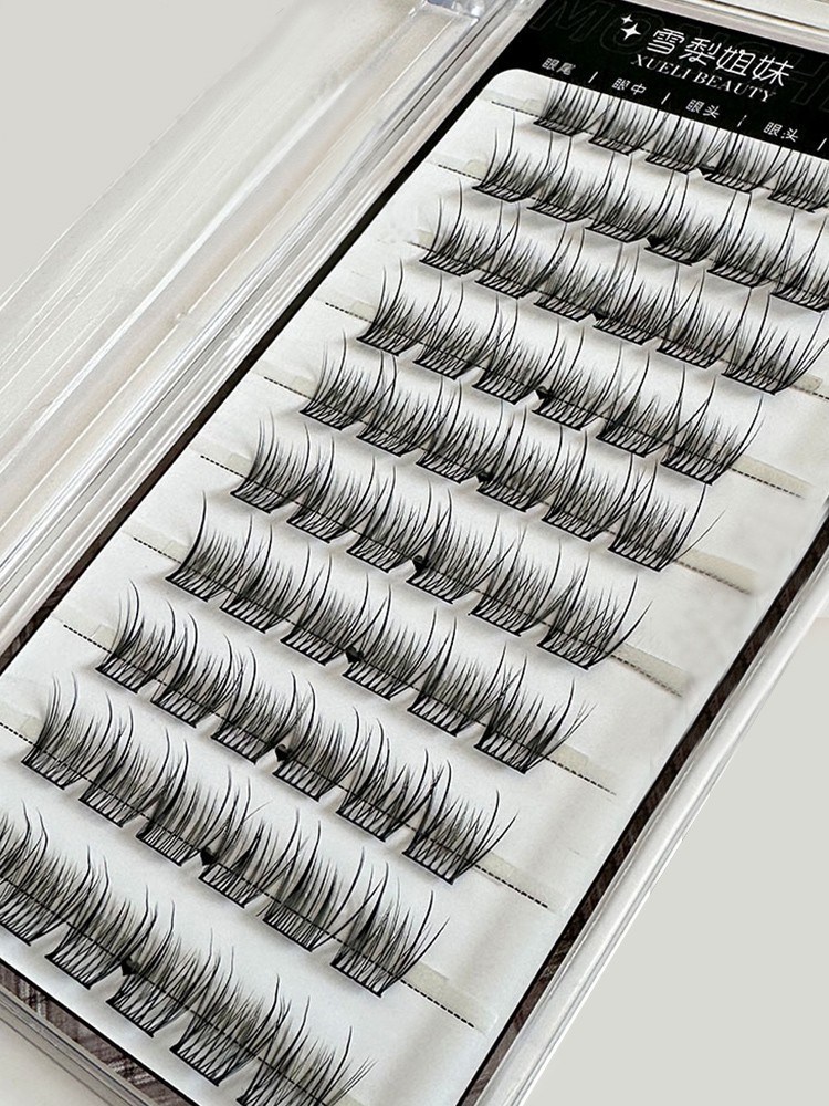 False Eyelashes for Glue Free Application 10 Rows 60 Clusters Black 11mm