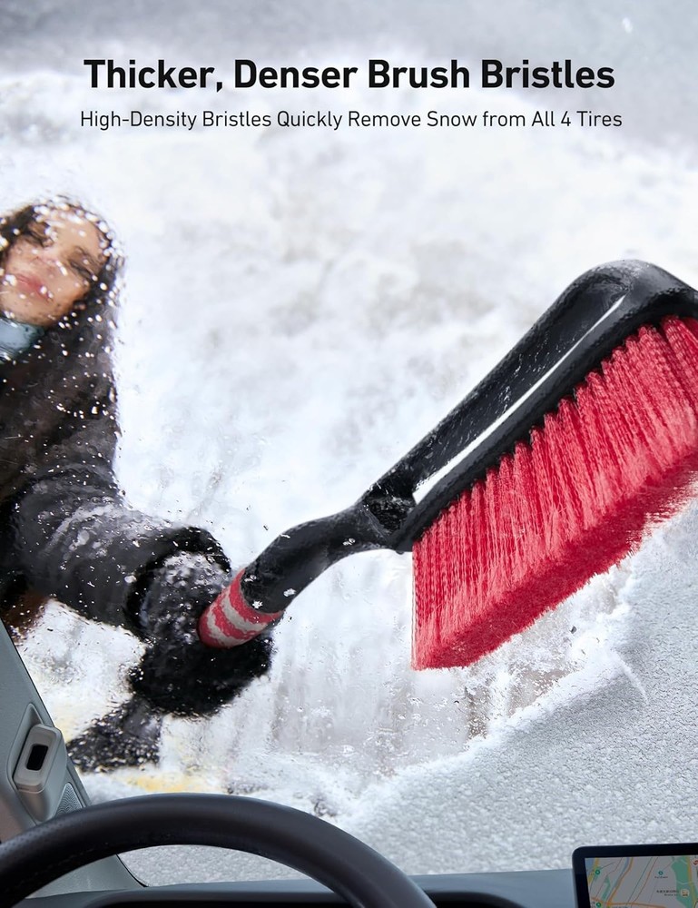 27" Snow Brush & Ice Scraper with Foam Grip - Essential Winter Tool