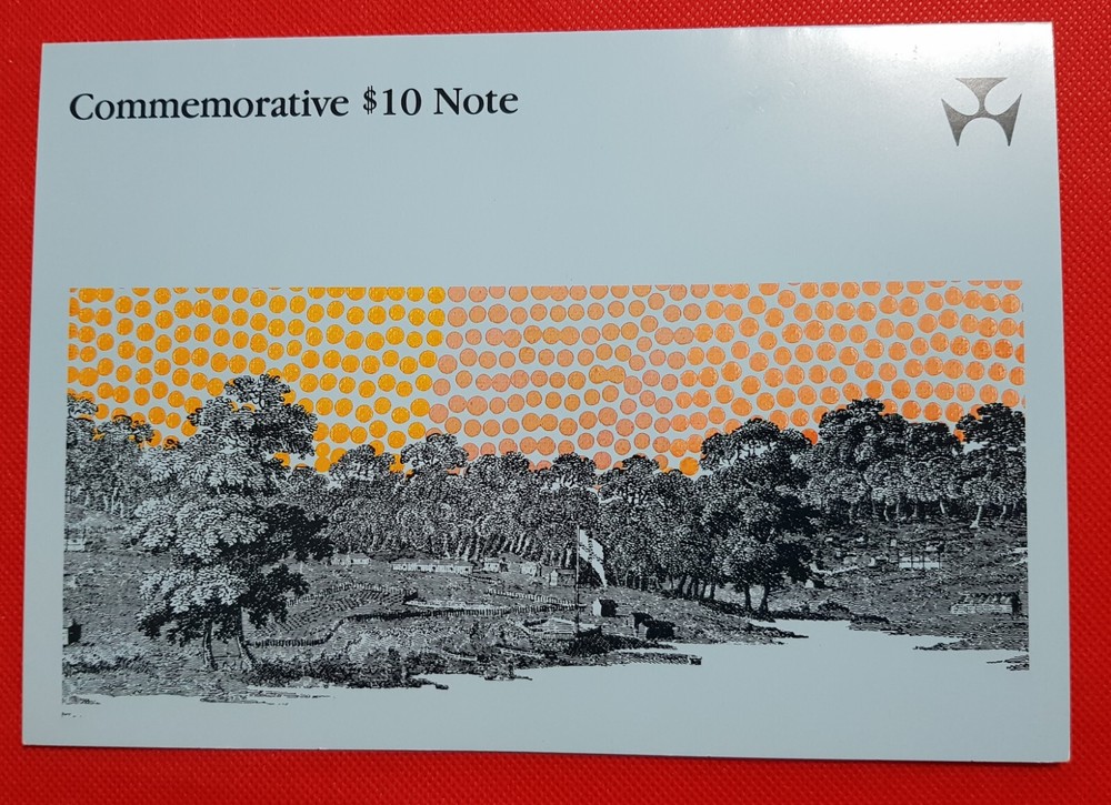 1988 AUSTRALIAN $10 FRASER/JOHNSTON FIRST POLYMER NOTE FOLDER AA 18 067 596