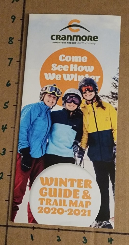1960'S CRANMORE SKIMOBILE TRAIL MAP BROCHURES(2 DIFF.) PLUS 4 CURRENT TRAIL MAPS