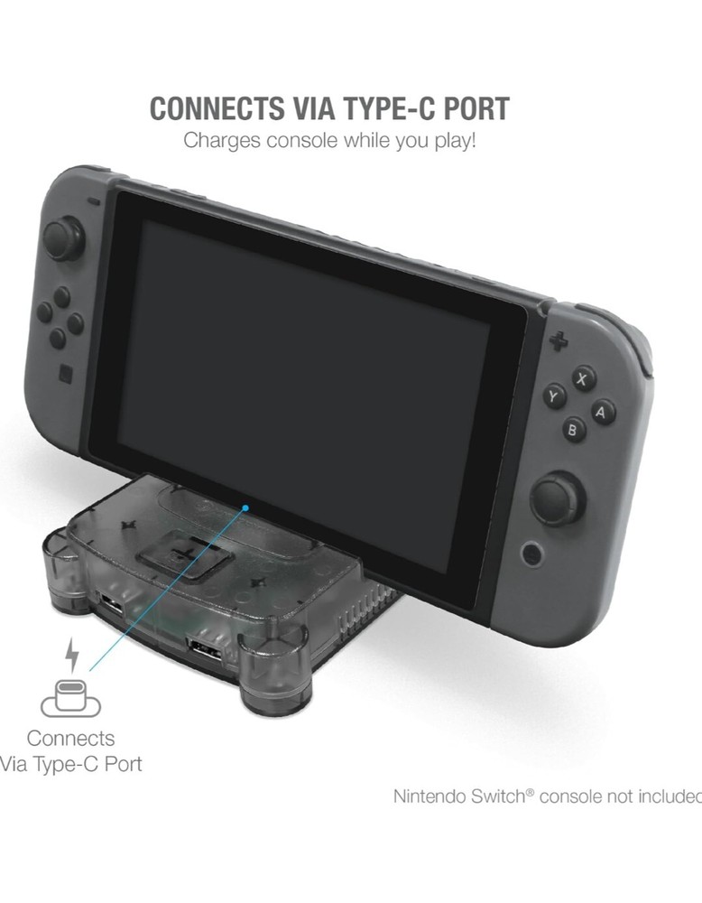 Hyperkin RetroN S64 Console Dock For Nintendo Switch Smoke Gray *Open Box* #42