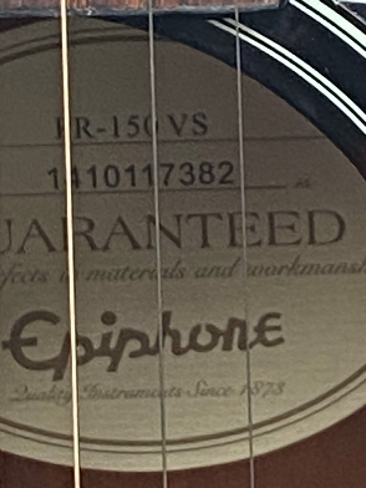 Signed Autographed Epiphone PR-150 Six String Acoustic Sunburst Guitar