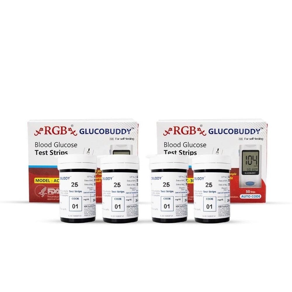 Blood Testing Glucose Test 100 Strips For Glucometer Machine ECs