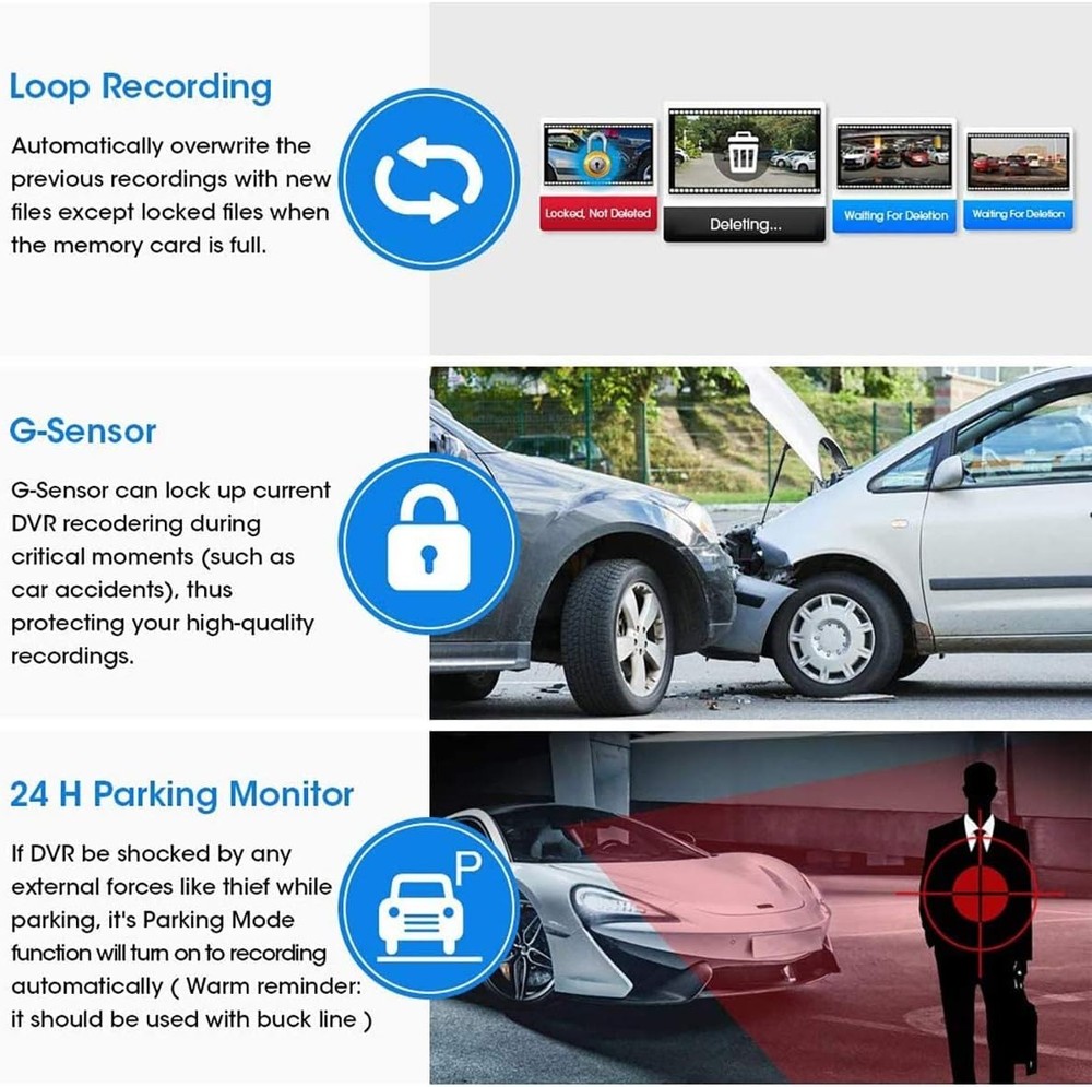 IPS Touch Screen Backup Camera 33ft Cable