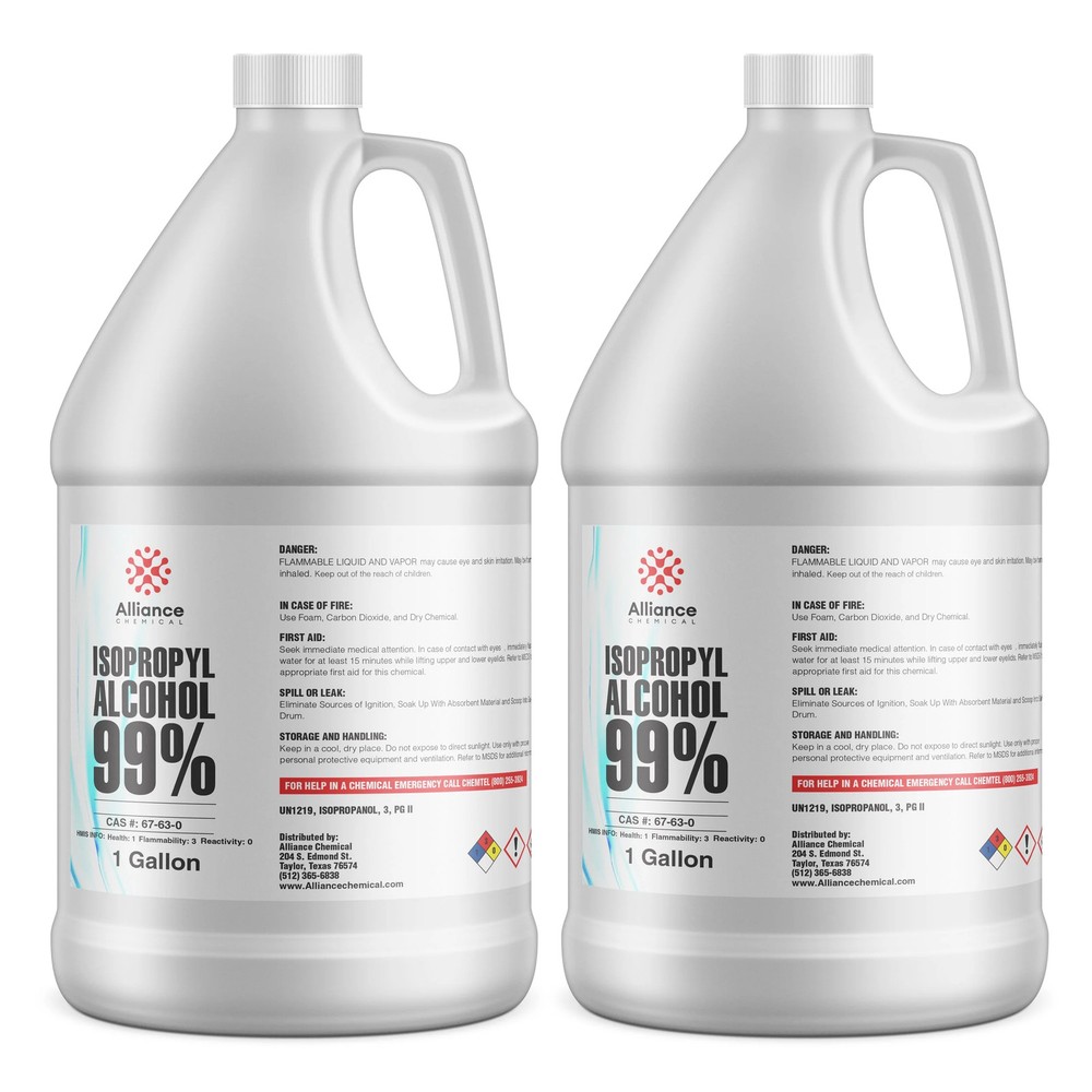 Isopropyl Alcohol 99% - Technical Grade - 2 Gallons