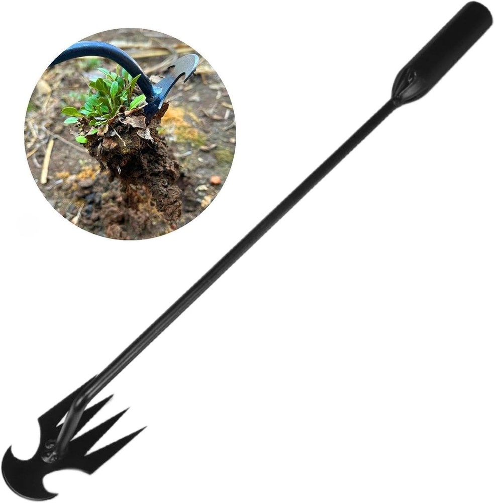 MOTEERLLU Uprooting Weeding Tool 4 Claw Manganese Hand Puller