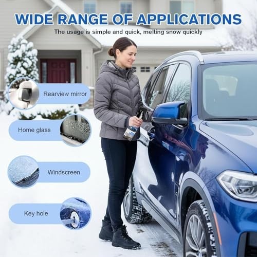 2PCS Car Windshield De-Icer Spray, Fast Ice & Snow Remover, Winter Essentials