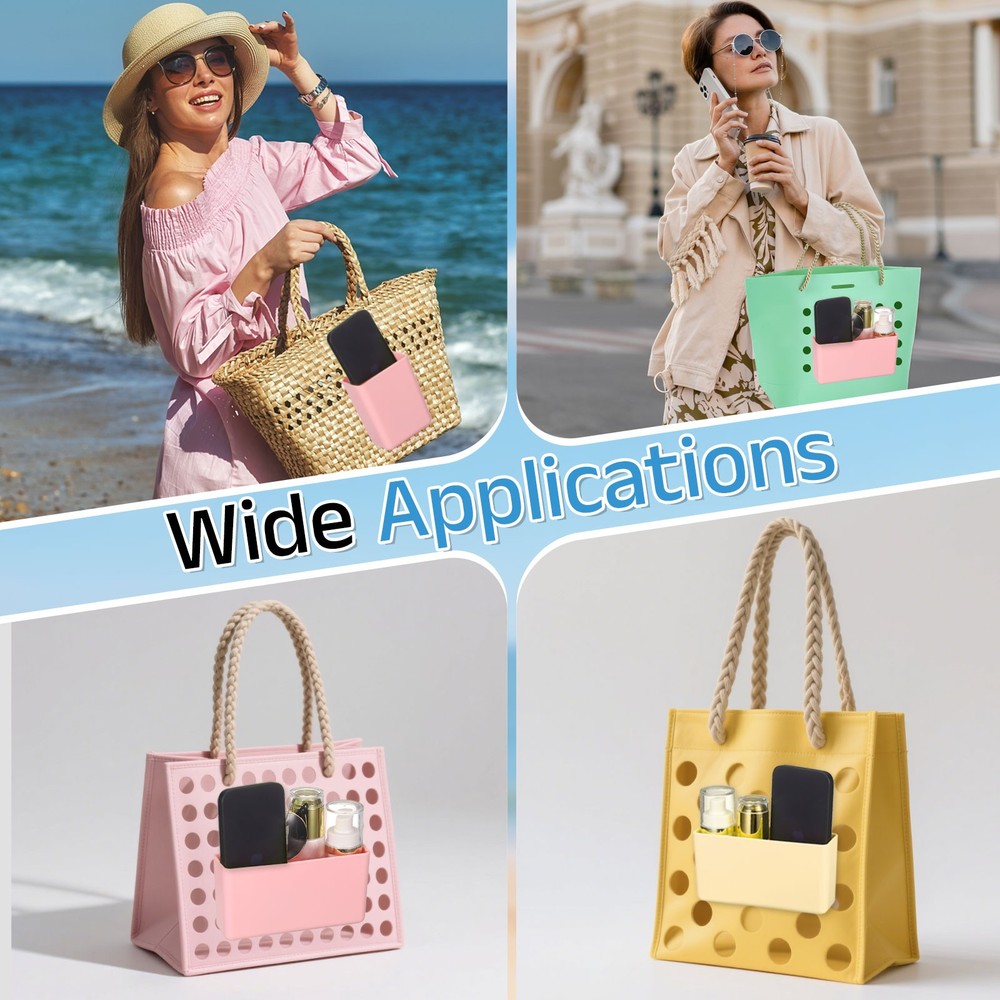 Organizer Holder for Beach Bag, Plastic Insert Holder Charm, Black