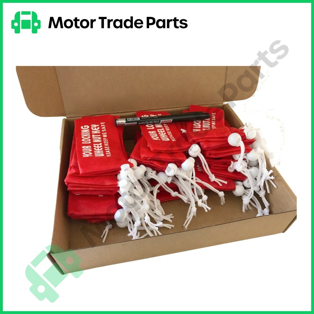 Locking Wheel Nut Bag Storage Pouch x 100