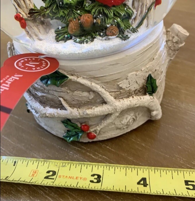 Martha Stewart Cardinal Musical Snow Globe